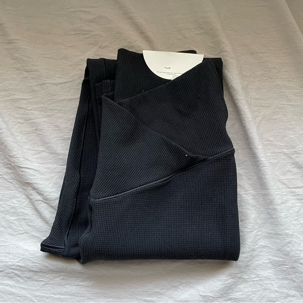 NWT Aerie Offline Waffle High Waisted Crossover Legging Black